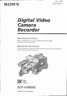 Sony DCR VX 9000 E manual. Camera Instructions.